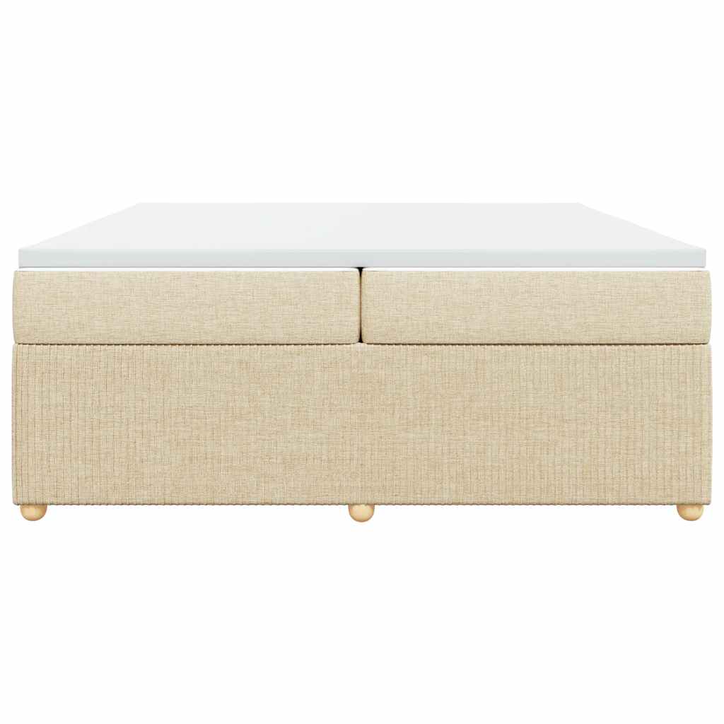 kontinentalseng med madras 200x200 cm stof cremefarvet