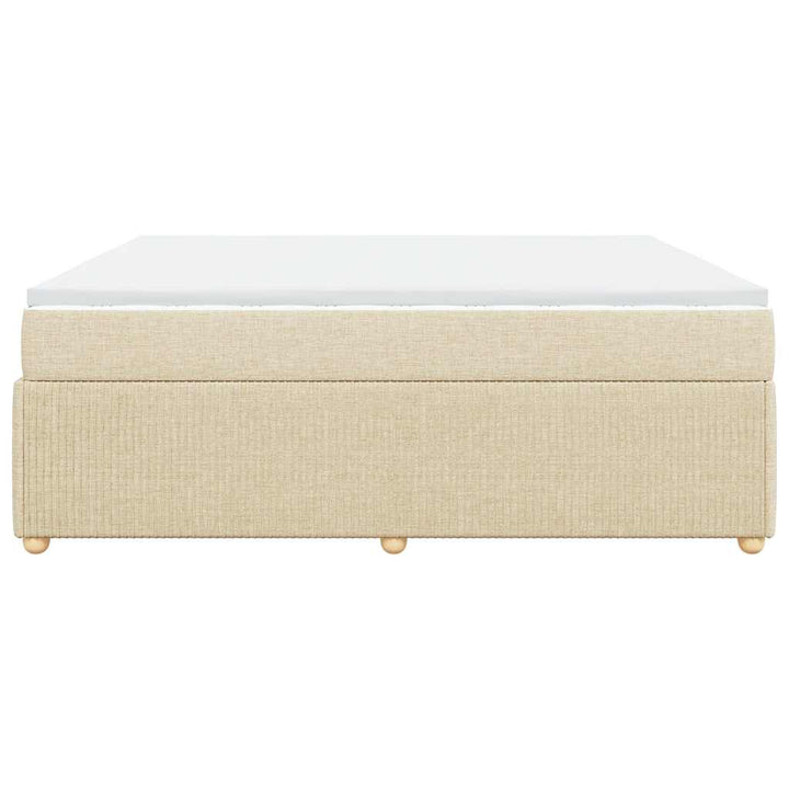 kontinentalseng med madras 200x200 cm stof cremefarvet