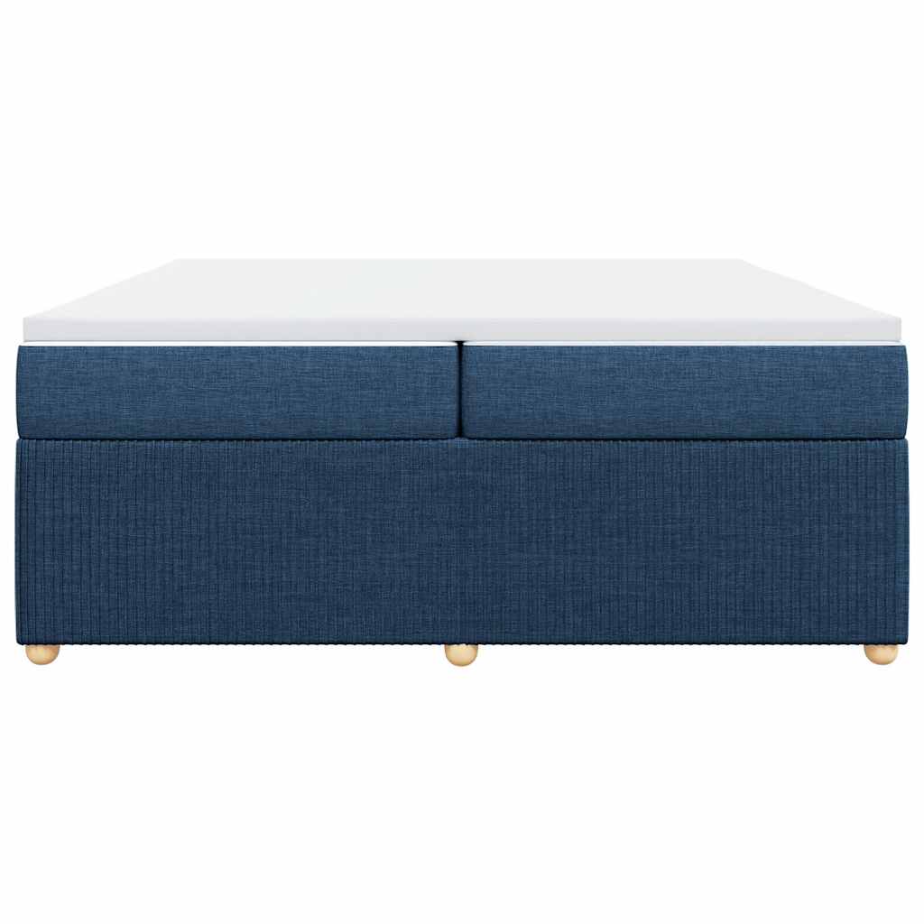 kontinentalseng med madras 200x200 cm stof blå