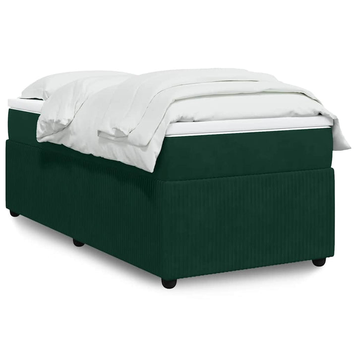 kontinentalseng med madras 90x190 cm fløjl mørkegrøn
