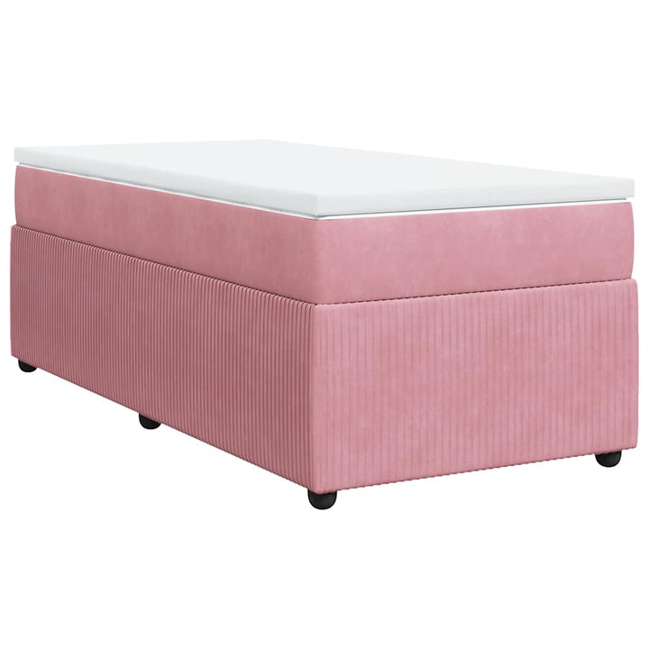 kontinentalseng med madras 90x190 cm fløjl pink