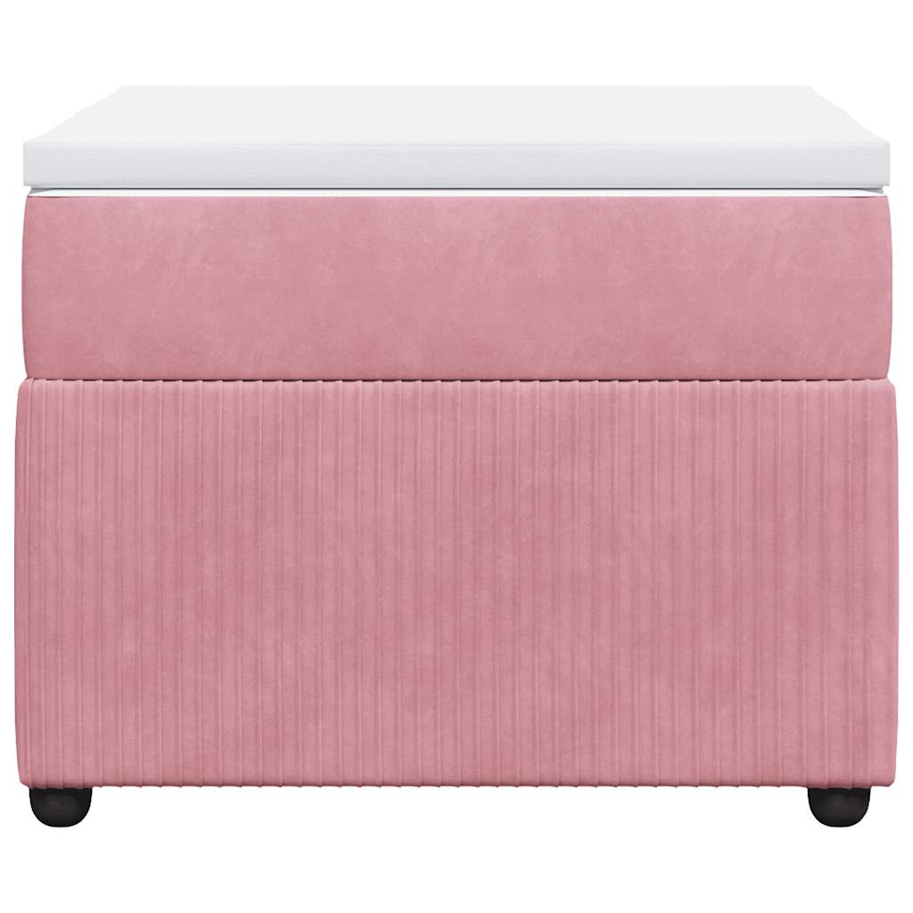 kontinentalseng med madras 90x190 cm fløjl pink