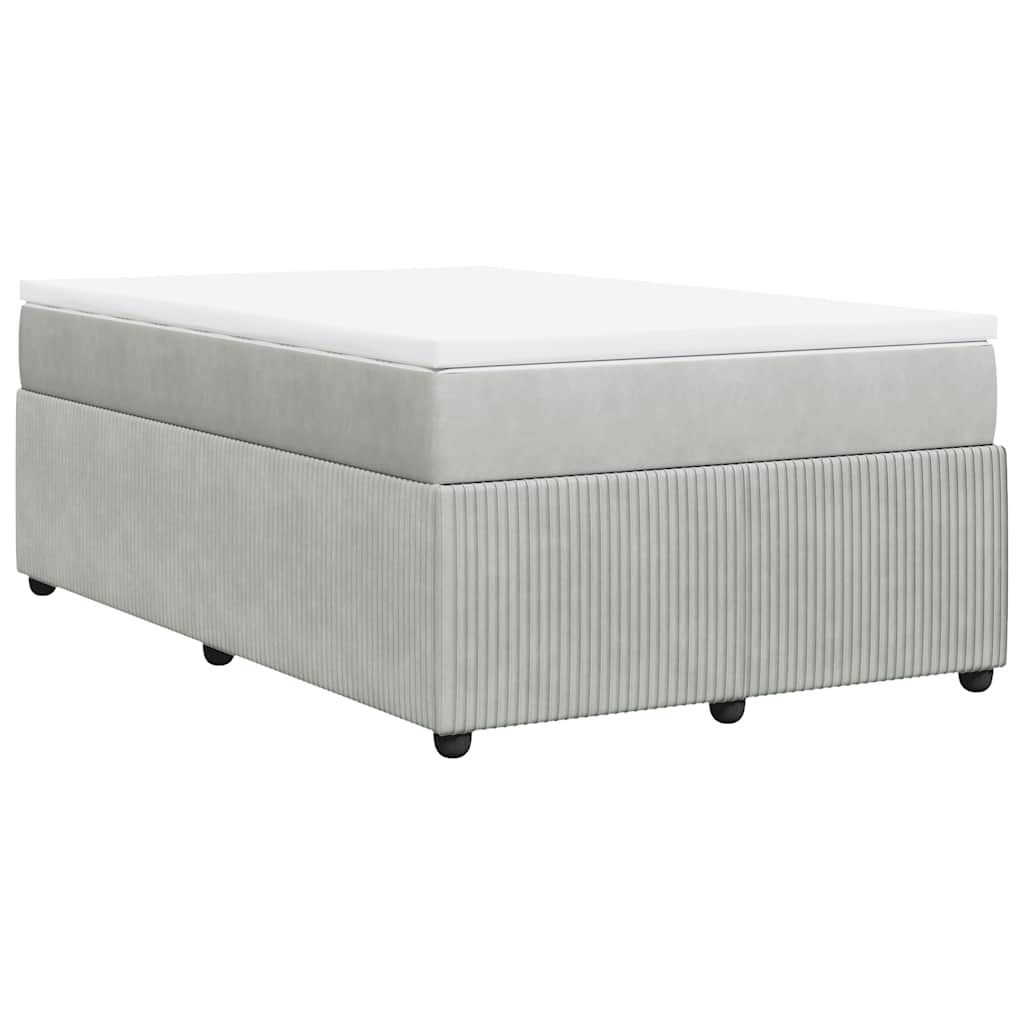 kontinentalseng med madras 120x190 cm velour lysegrå