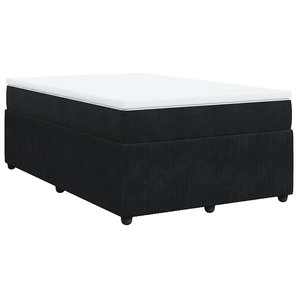 kontinentalseng med madras 120x190 cm velour sort