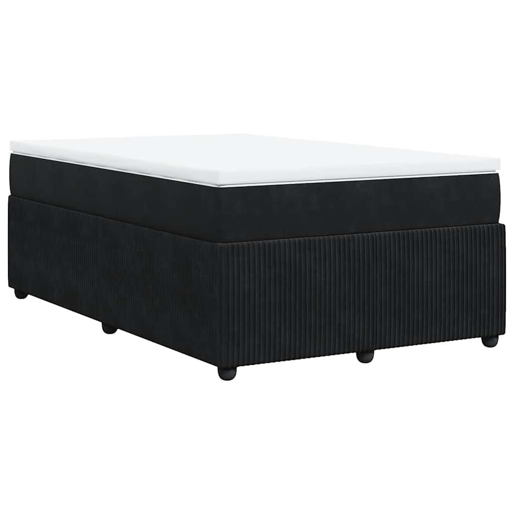 kontinentalseng med madras 120x190 cm velour sort