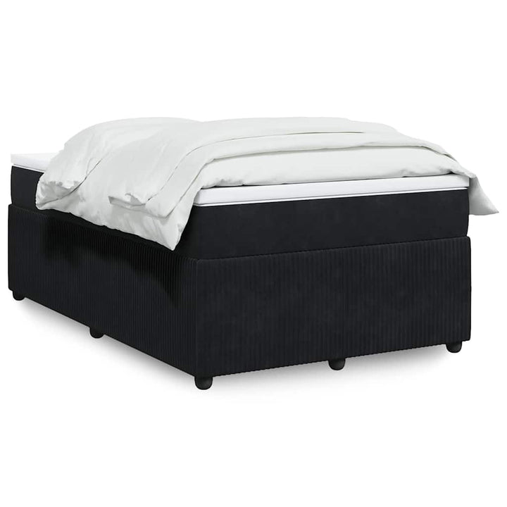 kontinentalseng med madras 120x190 cm velour sort