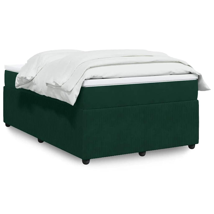 kontinentalseng med madras 120x190 cm velour mørkegrøn