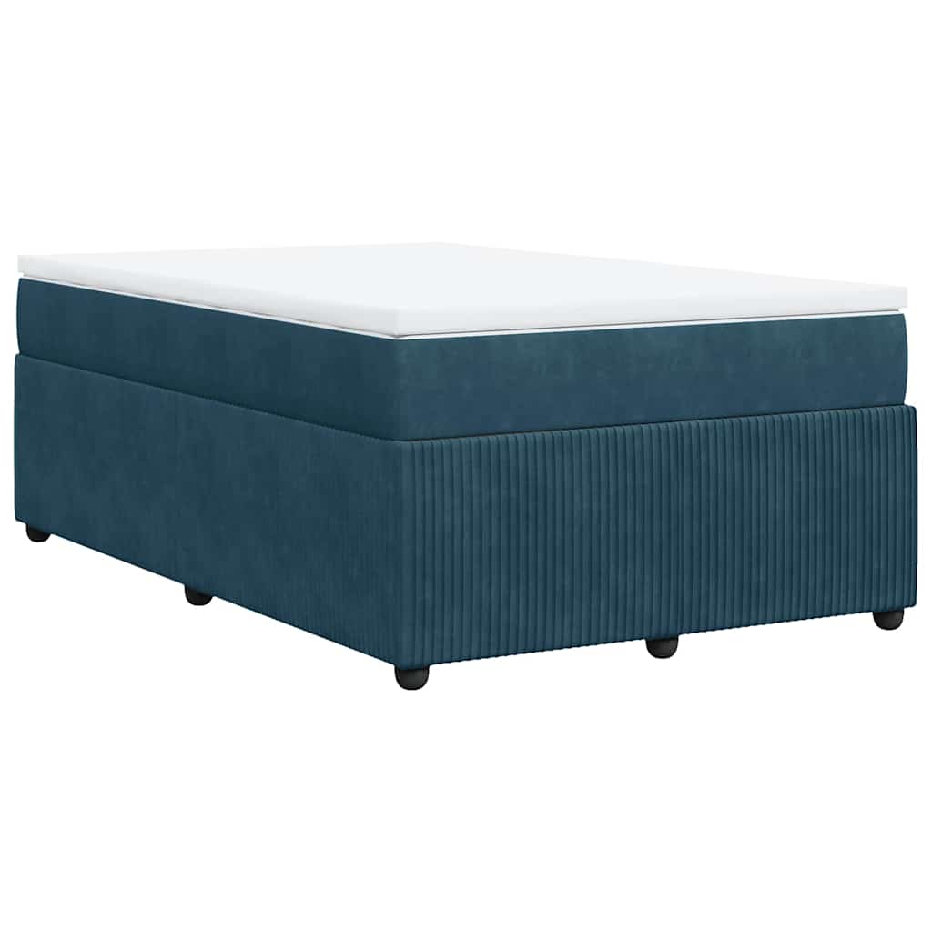 kontinentalseng med madras 120x190 cm velour mørkeblå