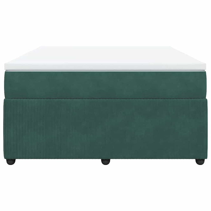 kontinentalseng med madras 160x200 cm fløjl mørkegrøn