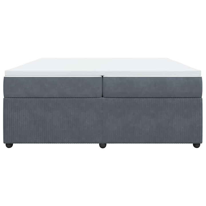 kontinentalseng med madras 200x200 cm fløjl mørkegrå