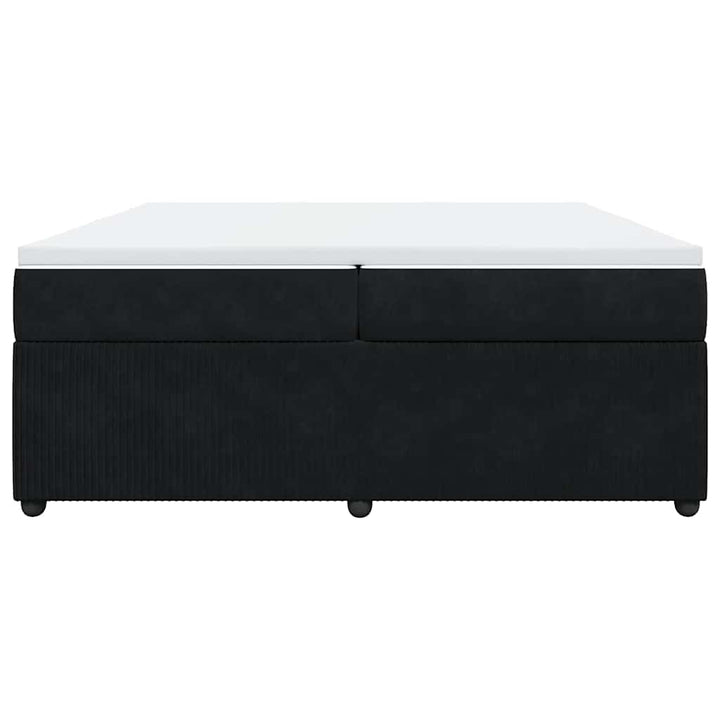 kontinentalseng med madras 200x200 cm fløjl sort