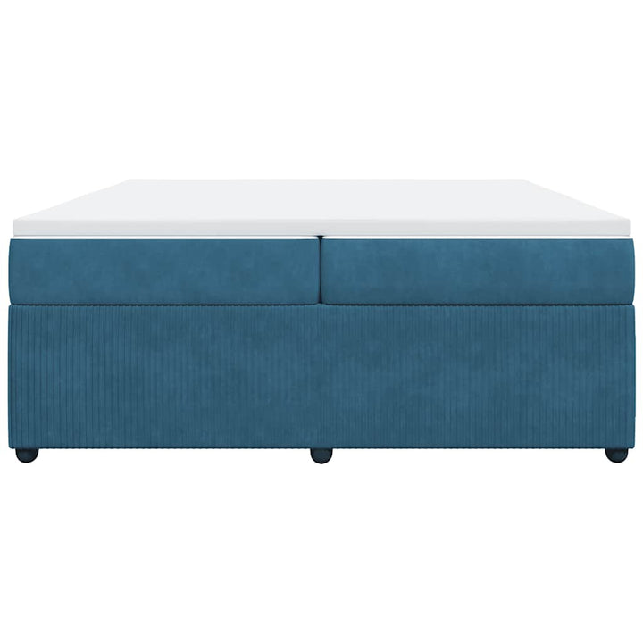 kontinentalseng med madras 200x200 cm fløjl mørkeblå