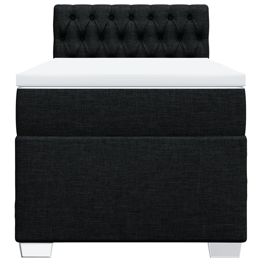 kontinentalseng med madras 80x200 cm stof sort
