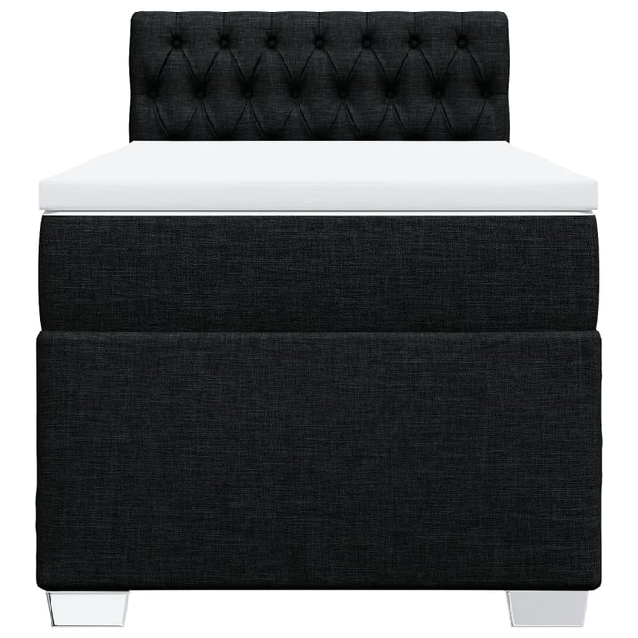 kontinentalseng med madras 80x200 cm stof sort