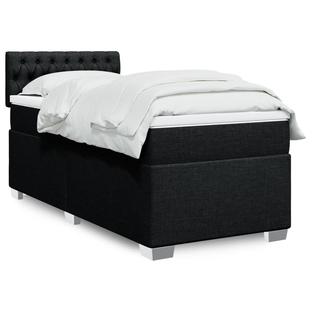 kontinentalseng med madras 80x200 cm stof sort