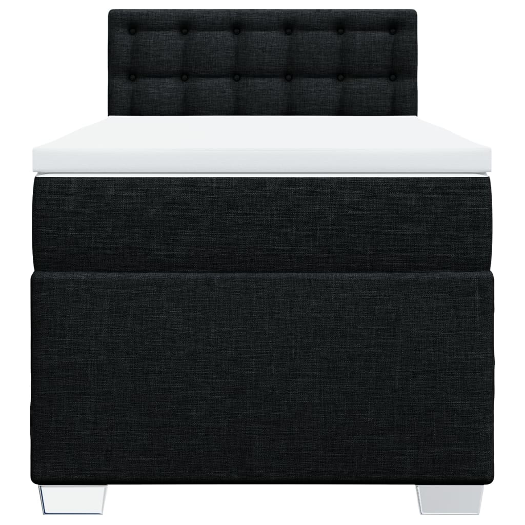 kontinentalseng med madras 80x200 cm stof sort