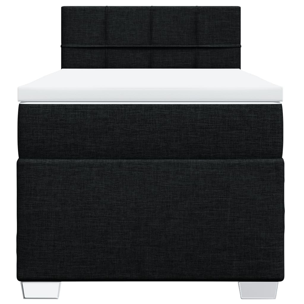 kontinentalseng med madras 90x190 cm stof sort