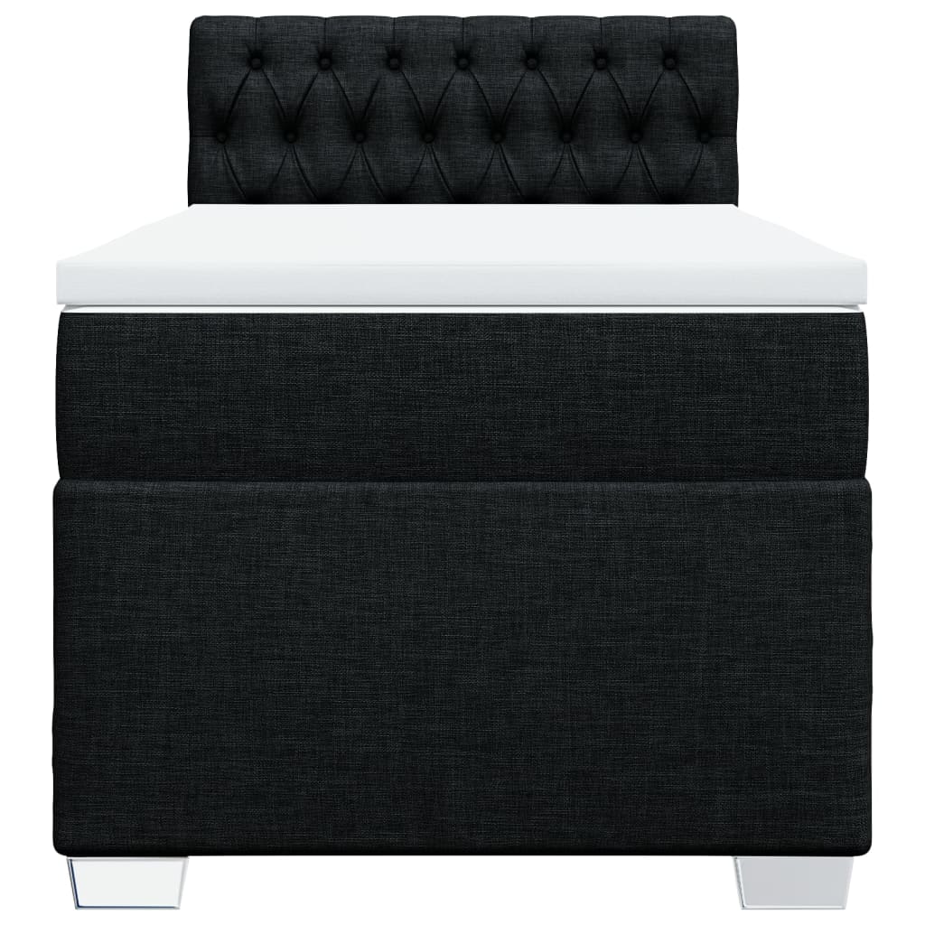 kontinentalseng med madras 90x190 cm stof sort