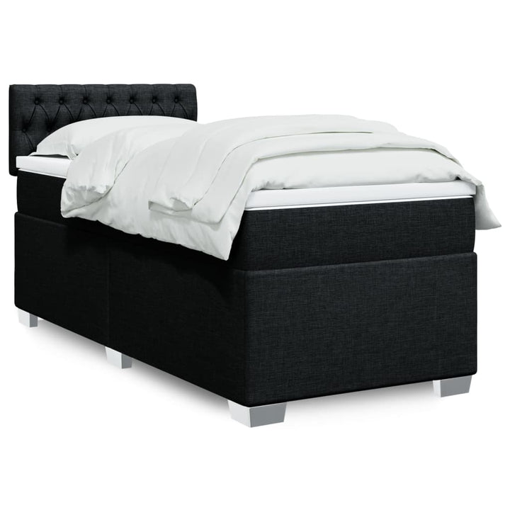kontinentalseng med madras 90x190 cm stof sort