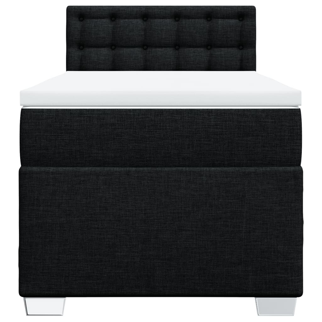 kontinentalseng med madras 90x190 cm stof sort