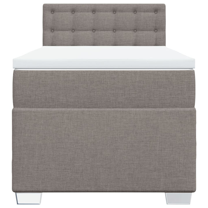 kontinentalseng med madras 90x190 cm stof gråbrun