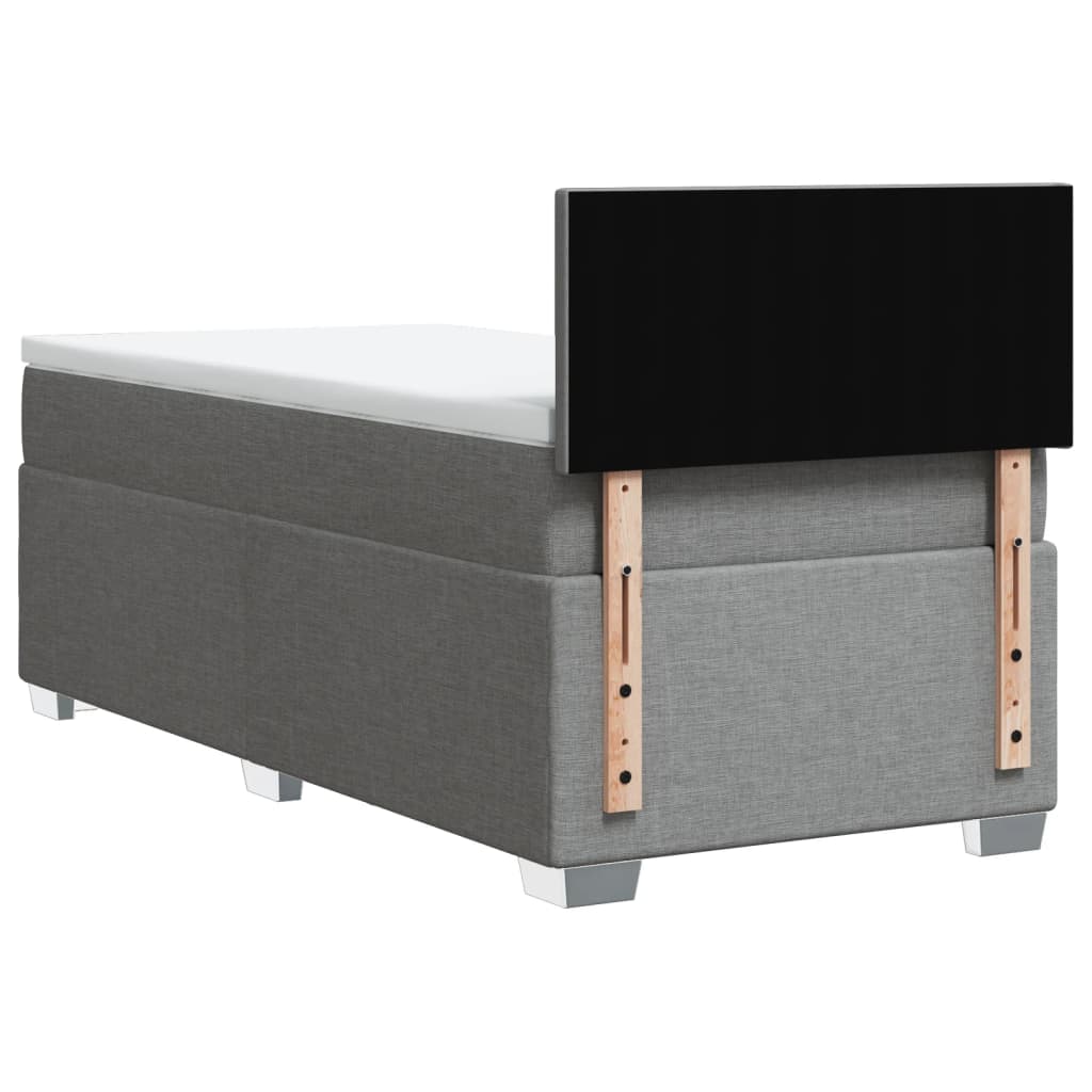 kontinentalseng med madras 90x200 cm stof lysegrå