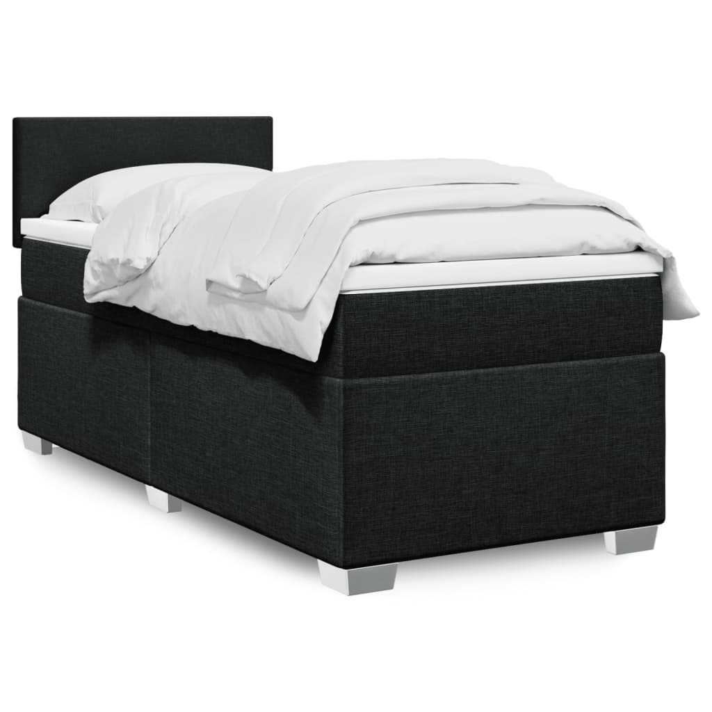 kontinentalseng med madras 90x200 cm stof sort