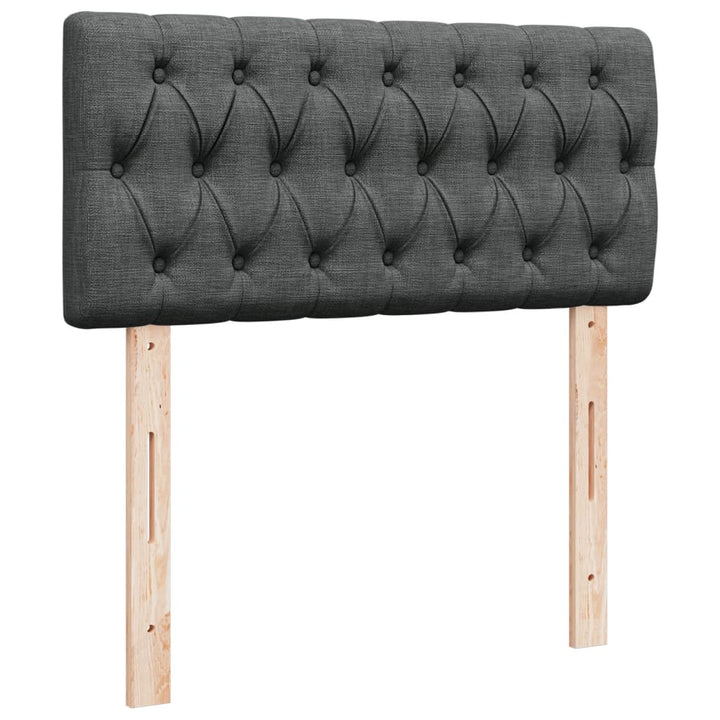 kontinentalseng med madras 90x200 cm stof mørkegrå