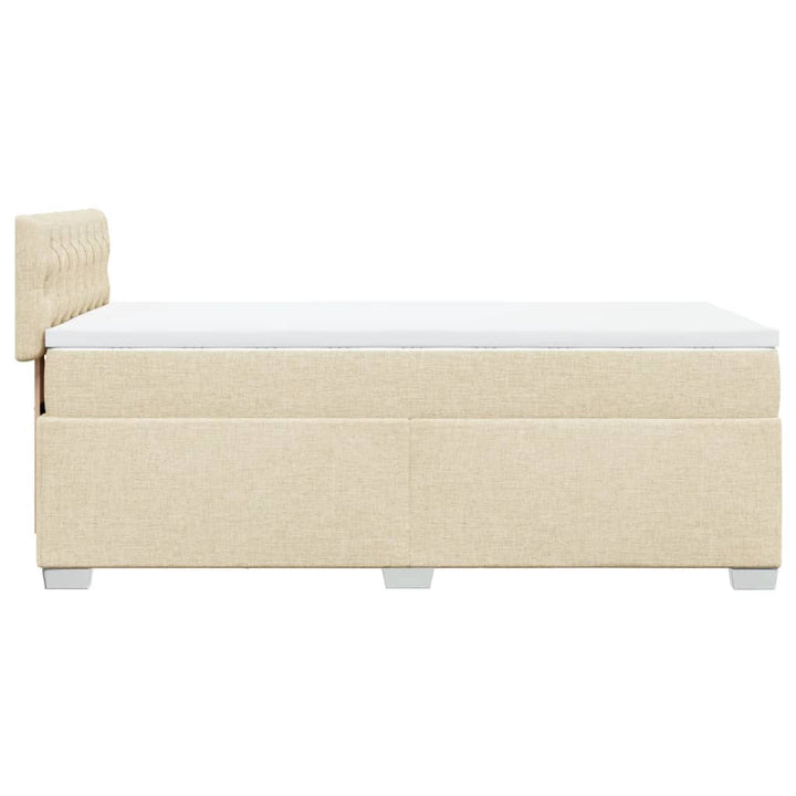 kontinentalseng med madras 90x200 cm stof cremefarvet