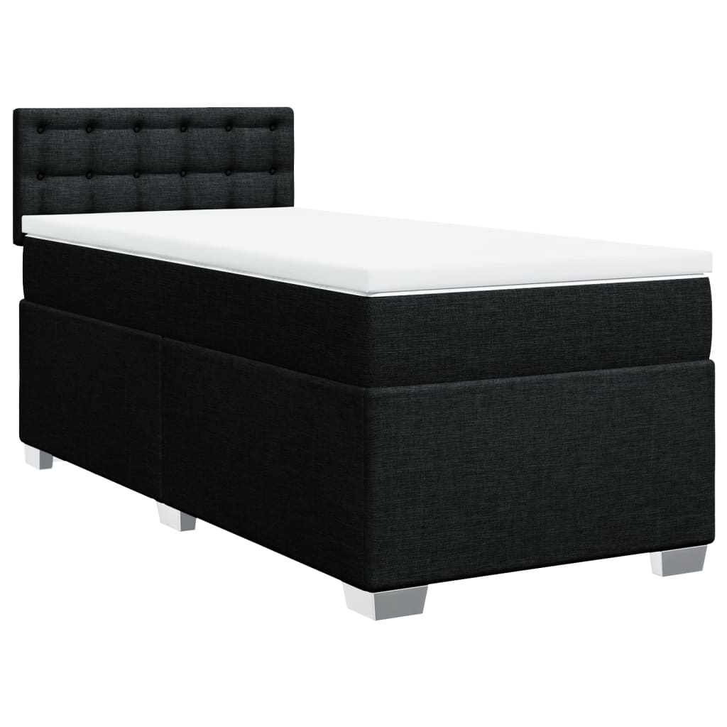 kontinentalseng med madras 90x200 cm stof sort
