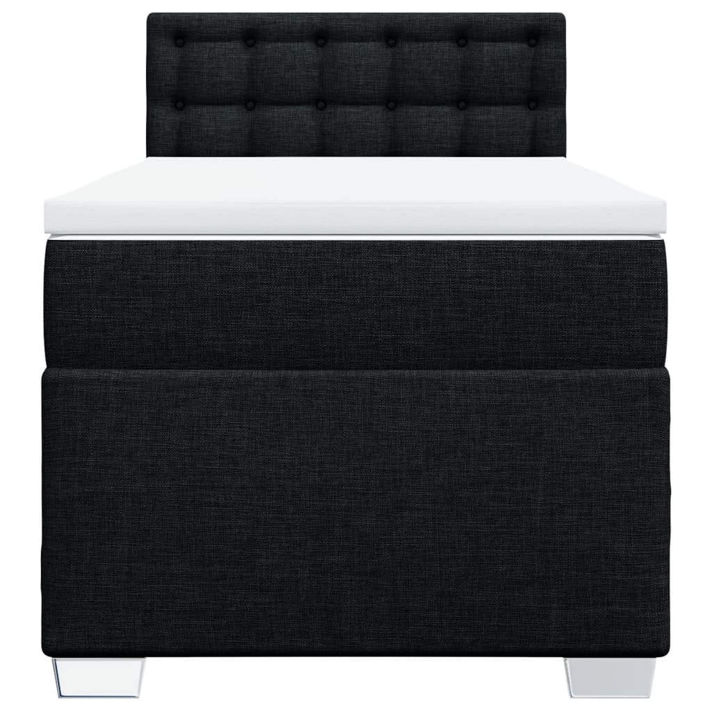 kontinentalseng med madras 90x200 cm stof sort