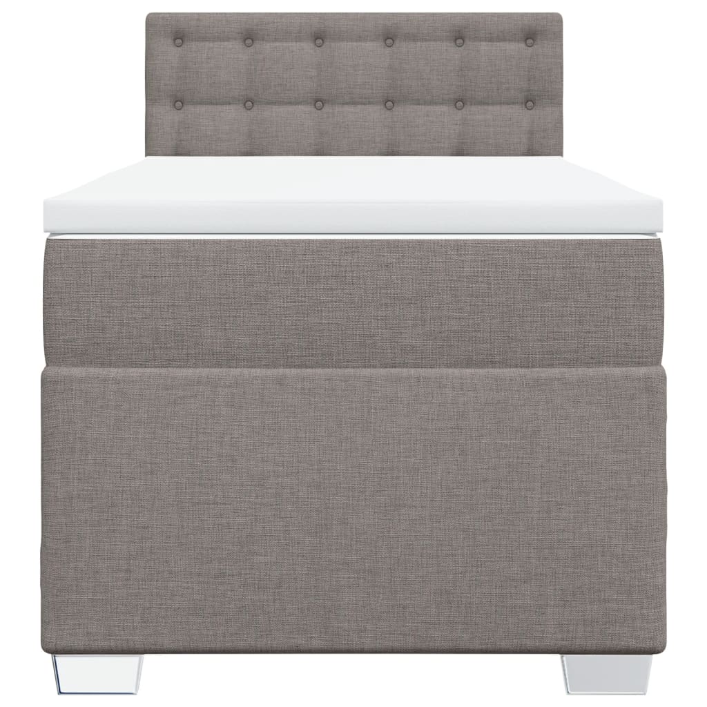 kontinentalseng med madras 90x200 cm stof gråbrun
