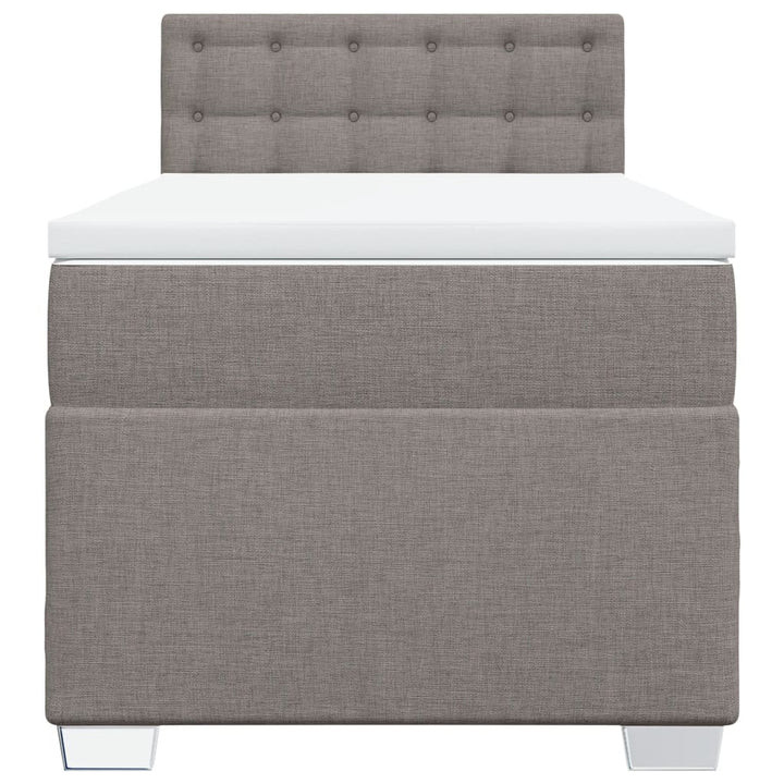 kontinentalseng med madras 90x200 cm stof gråbrun