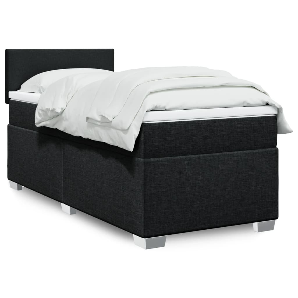 kontinentalseng med madras 100x200 cm stof sort