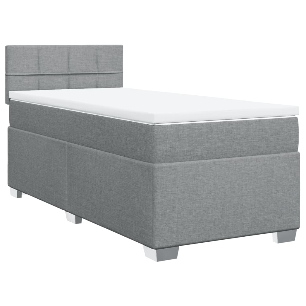 kontinentalseng med madras 100x200 cm stof lysegrå