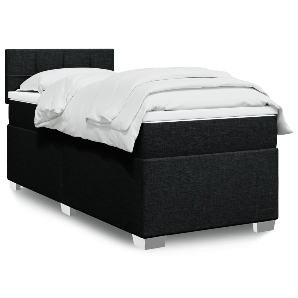 kontinentalseng med madras 100x200 cm stof sort