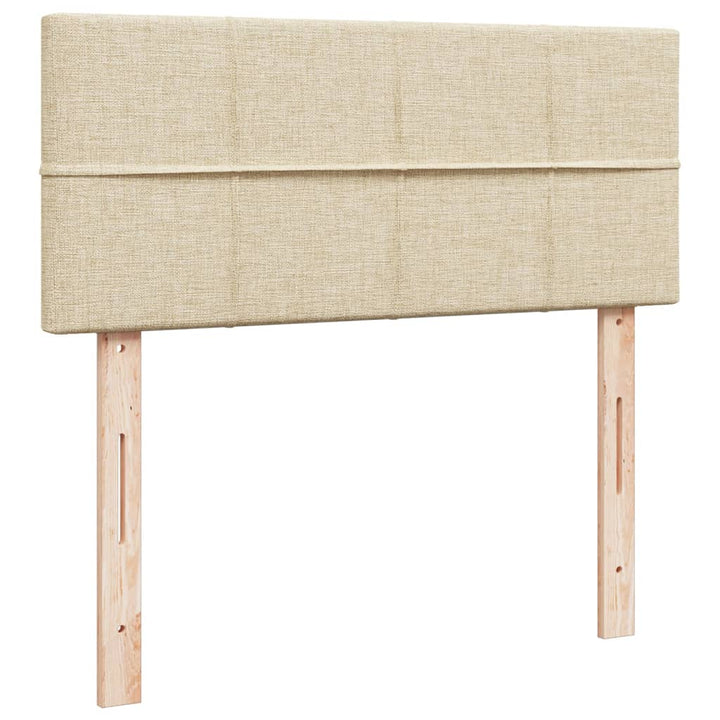 kontinentalseng med madras 120x190 cm stof cremefarvet