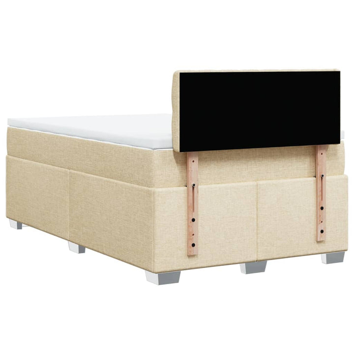 kontinentalseng med madras 120x190 cm stof cremefarvet