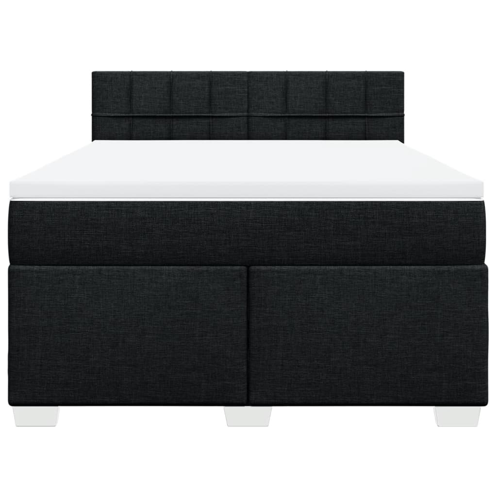 kontinentalseng med madras 140x190 cm stof sort