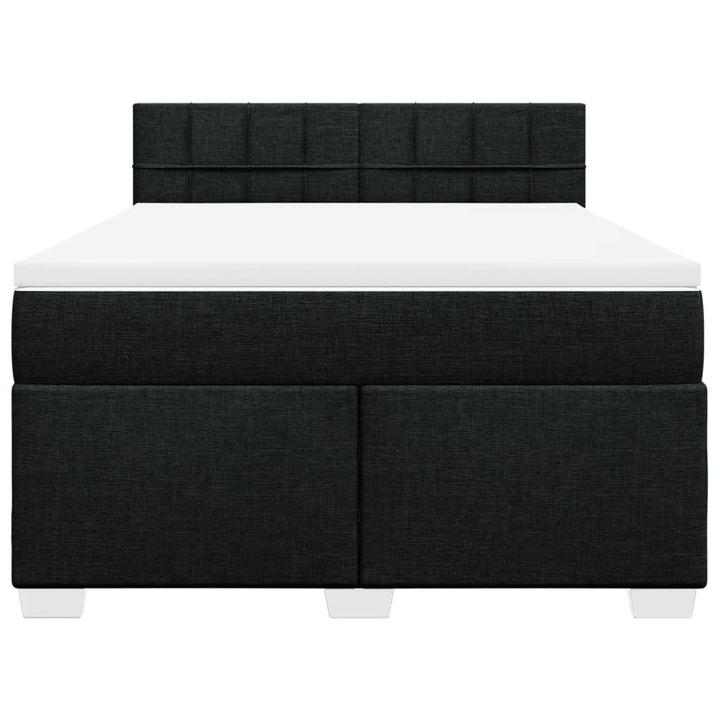 kontinentalseng med madras 140x190 cm stof sort