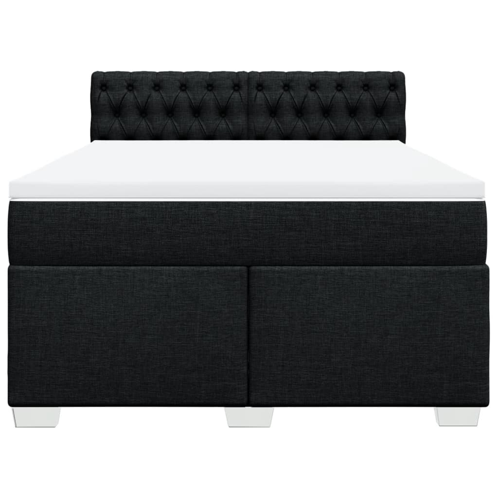 kontinentalseng med madras 140x190 cm stof sort