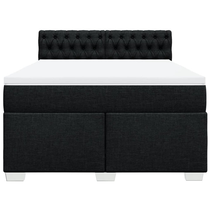 kontinentalseng med madras 140x190 cm stof sort
