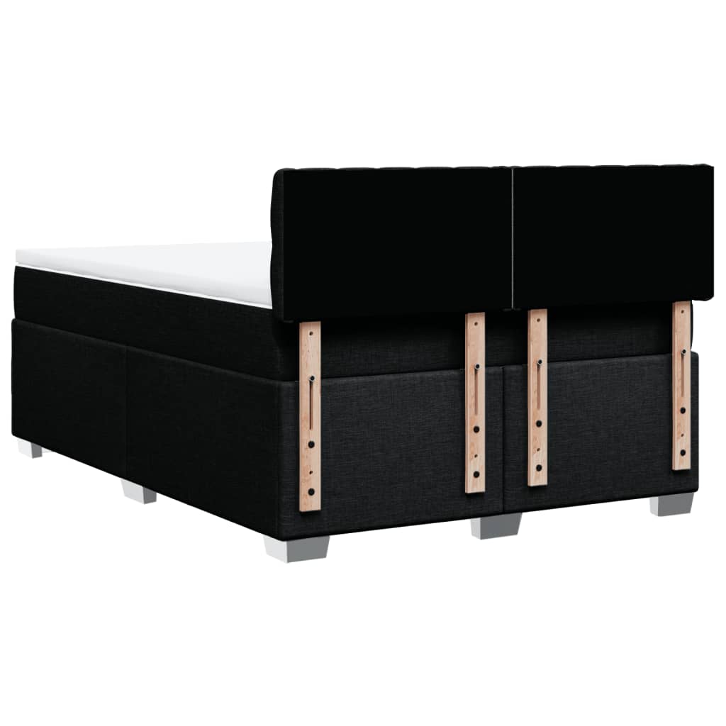 kontinentalseng med madras 140x190 cm stof sort