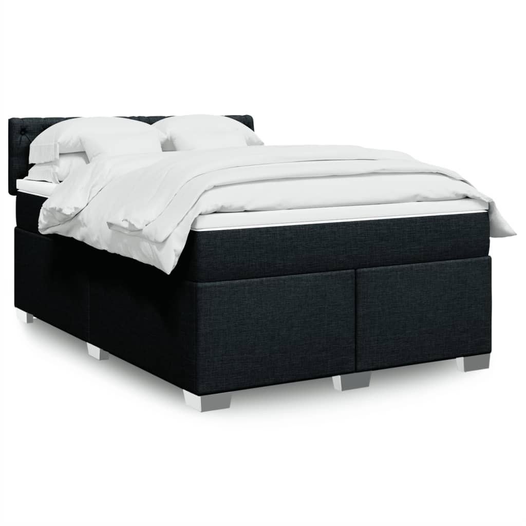 kontinentalseng med madras 140x190 cm stof sort