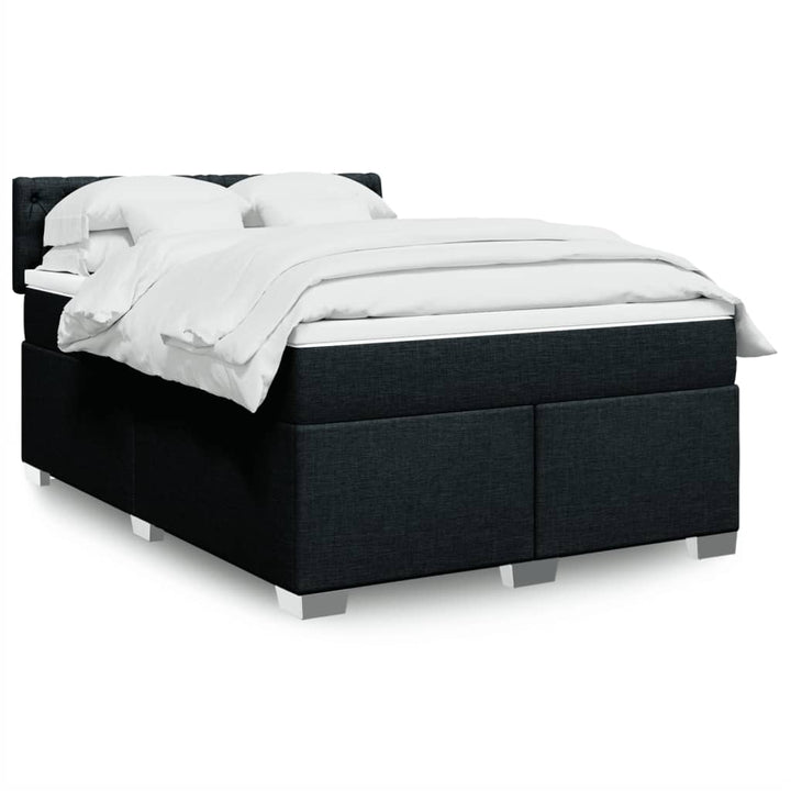 kontinentalseng med madras 140x190 cm stof sort