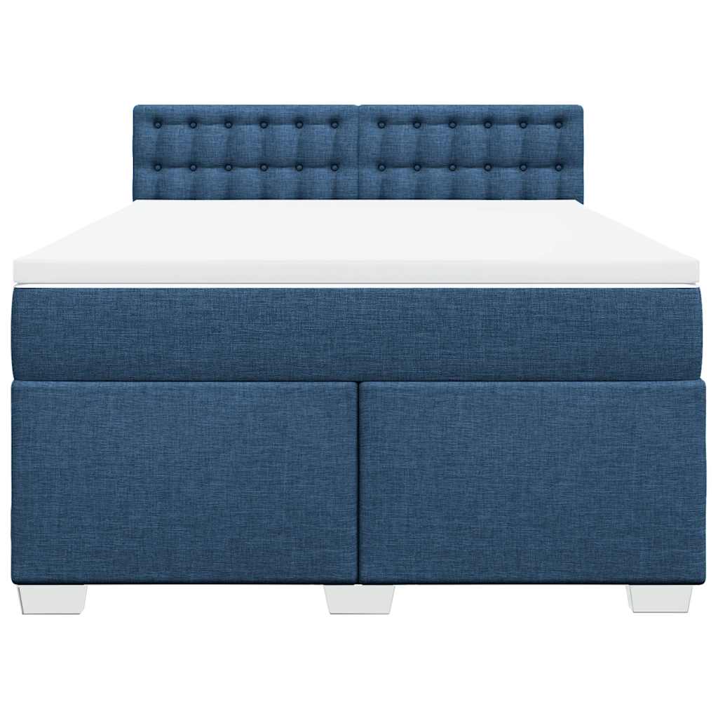 kontinentalseng med madras 140x190 cm stof blå