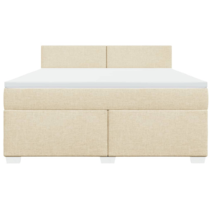 kontinentalseng med madras 180x200 cm stof cremefarvet