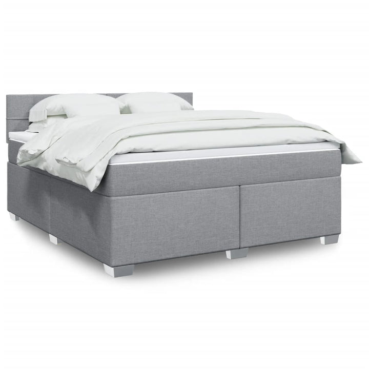 kontinentalseng 180x200 cm stof lysegrå