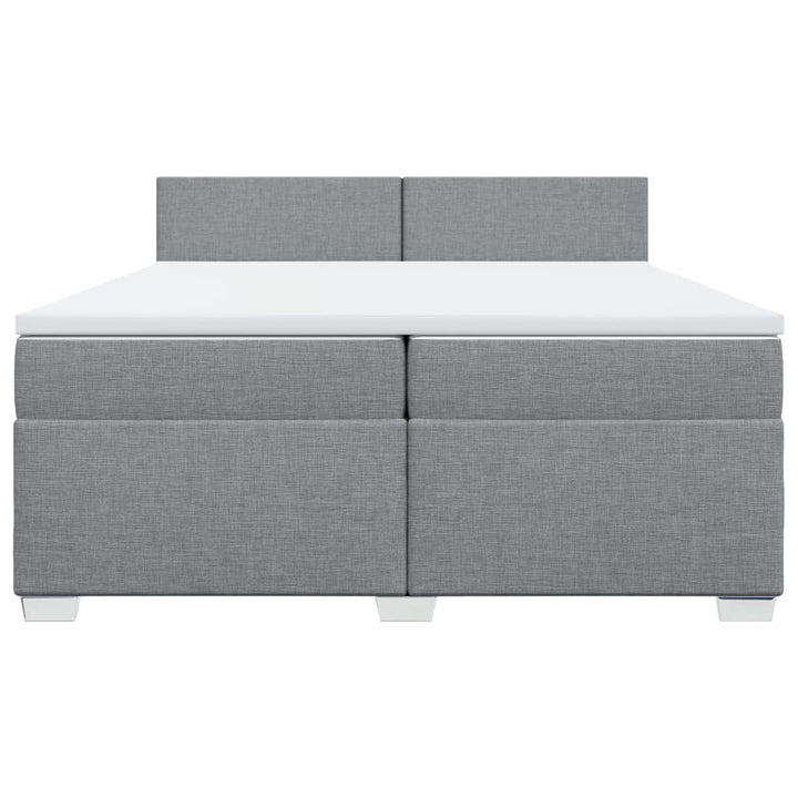 kontinentalseng med madras 200x200 cm stof lysegrå