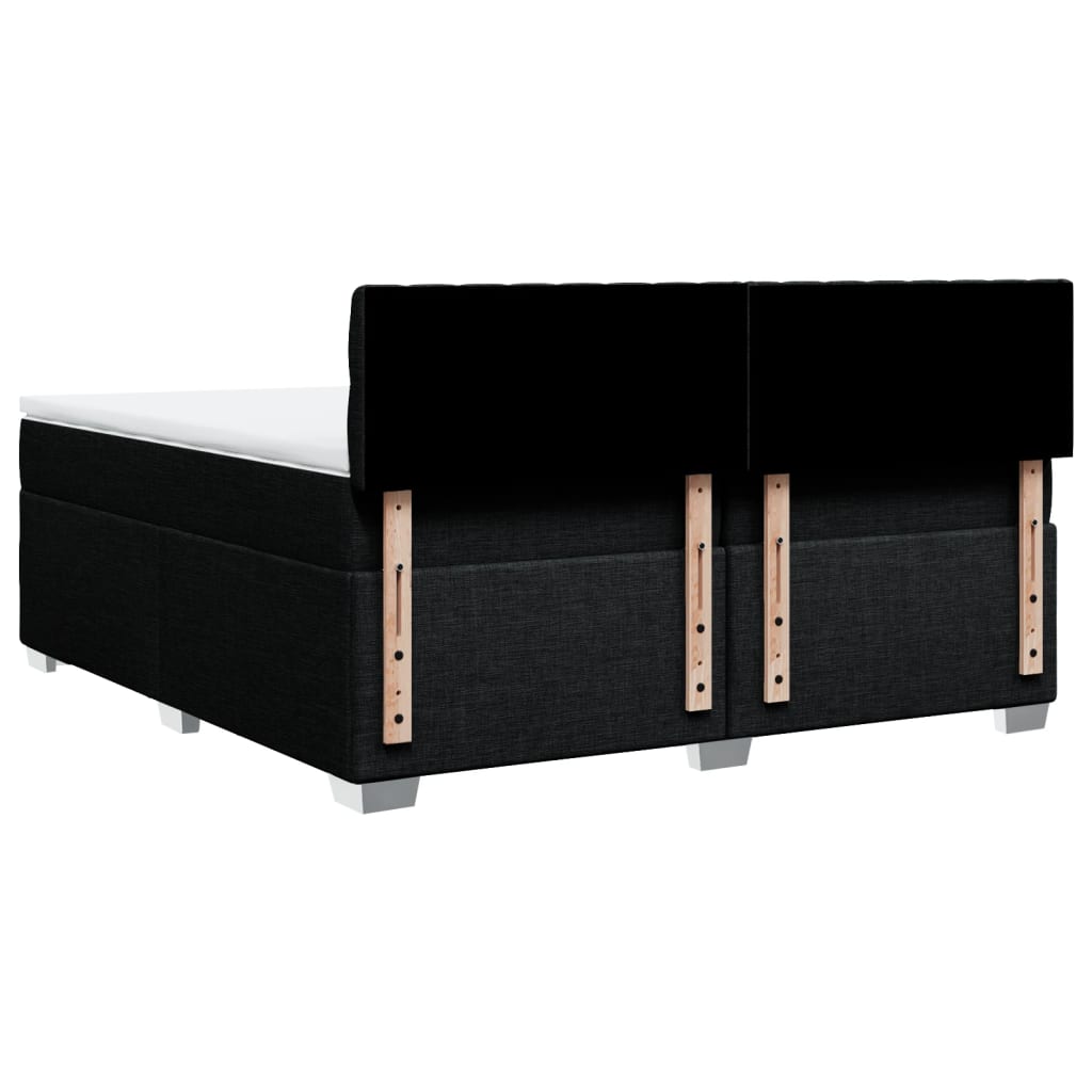 kontinentalseng med madras 200x200 cm stof sort